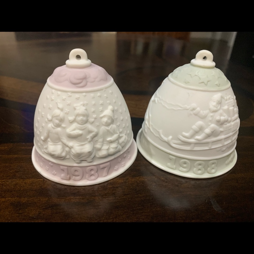 Two beautiful lladeo Christmas Bells.  No box